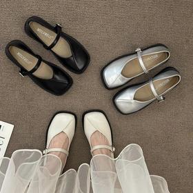 【法式小皮鞋】新款秋季 配裙子玛丽珍女鞋 晚晚平底乐福浅口单鞋