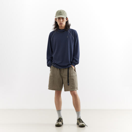 吃茶去chichaqu25明线速干弹力吸湿排汗凉感华夫格连帽T户外运动 商品图2