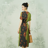 乔万尼真丝连衣裙女收腰高雅印花拼色中长款EI2E718 商品缩略图4