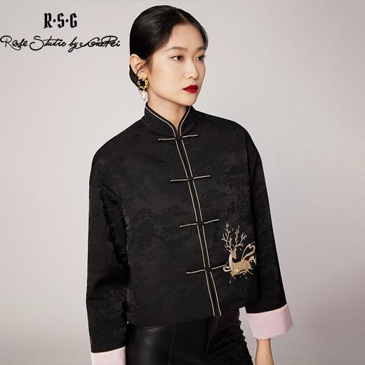 郭培成衣品牌精品系列复古金鹿图案盘扣上衣 商品图2