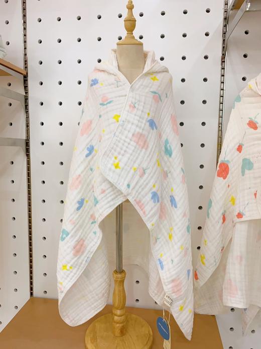 婴童棉花糖浴袍 全棉加厚六层纱布婴幼儿童浴巾带帽斗篷 超柔吸水披肩 商品图3