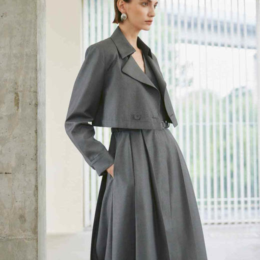 顺丰包邮99453洛诗琳2025春季新款气质设计感风衣两件套335 商品图1