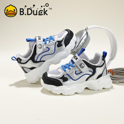 B.Duck小黄鸭童鞋男童运动鞋春季网面透气鞋小学生休闲鞋28-37 B1686823 商品图2