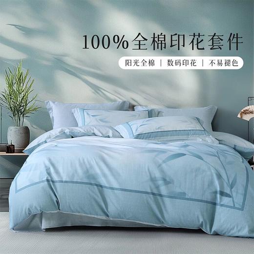 百丽丝家纺全棉简约舒适印花四件套清竹晚韵 商品图0