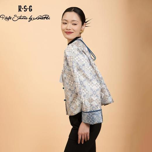 东方境X郭培联名系列：轻高定牡丹刺绣提花盘扣外套 商品图4