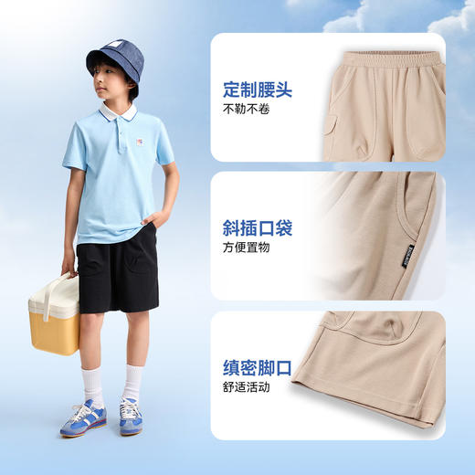 男童全腰针织中裤夏季新款安奈儿童装EB526102 商品图4