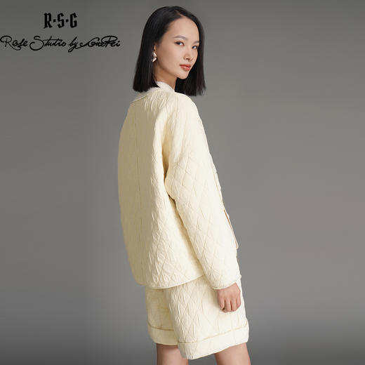 RSG郭培成衣品牌国风狮头门环秋冬穿搭绗缝薄棉优雅新中式套装 商品图3