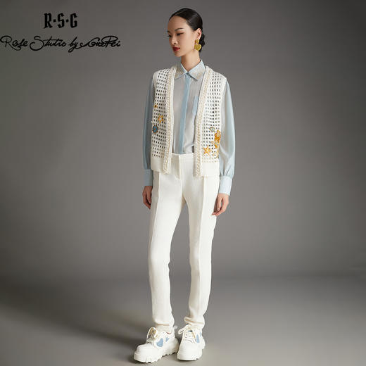 RSG2023小香风醒狮滚绣球重工刺绣针织马甲 商品图0