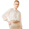 RSG郭培成衣品牌环形精致蝴蝶结珍珠雏菊装饰女士长袖衬衫 商品缩略图4