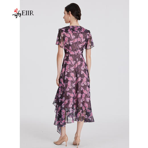 司歌雪纺v领短袖不规则连衣裙A891081X 商品图3