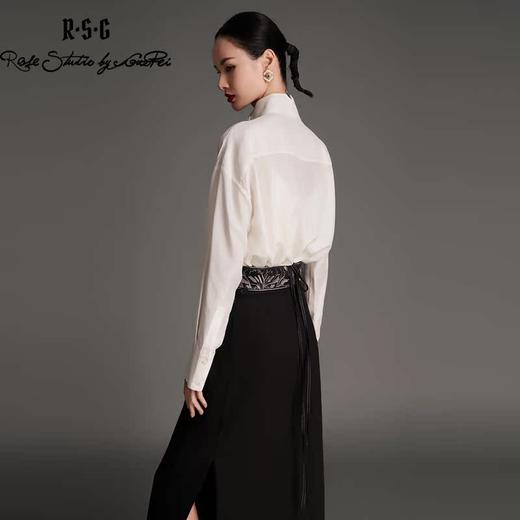 RSG2023郭培线上成衣品牌麦穗花刺绣腰带毛呢半身裙 商品图3