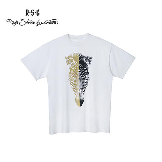 RSG郭培成衣品牌春夏黑金斑马印花情侣休闲纯棉短袖T恤 商品图4