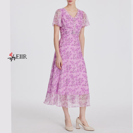 司歌雪纺碎花中长款连衣裙A891211X 商品图3