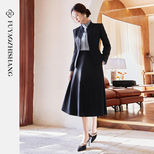 FUYAO扶摇 新中式黑色西装外套女高端正装2025春季新款中国风上衣 商品图2