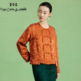 郭培成衣品牌精品系列新中式国风提花盘扣长袖上衣