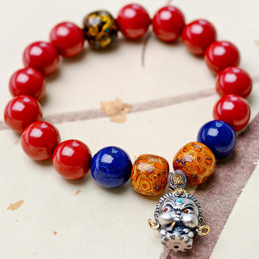 易祈吉祥朱砂守护神手串非遗工艺八大守护神S925银男女款精致版手链送礼 商品图5