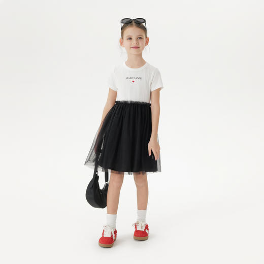 马克珍妮女童莫代尔棉高弹网纱裙儿童连衣裙2025年夏装新款550695 商品图1
