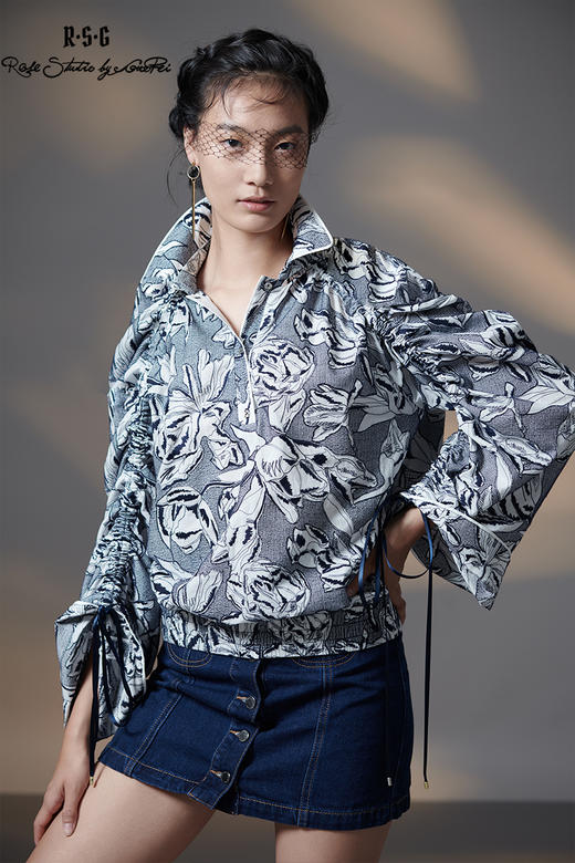 RSG郭培成衣品牌原创高级设计短款文艺风纯棉女装上衣 商品图5