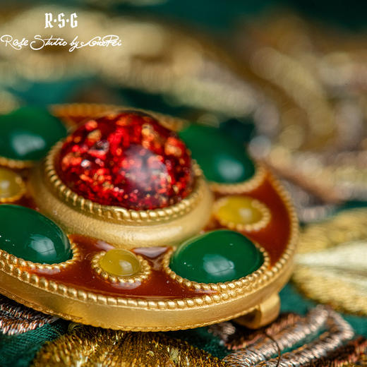 R.S.G精品系列设计师款铜质镀金玛瑙轻奢胸针饰品郭培（限量版） 商品图2