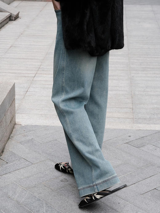 盛唐婧 |水洗蓝百搭直筒牛仔裤-不夹棉[特价品] 商品图4