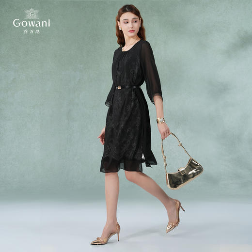 乔万尼真丝桑蚕丝连衣裙法式收腰夏季新款EI2E717 商品图3