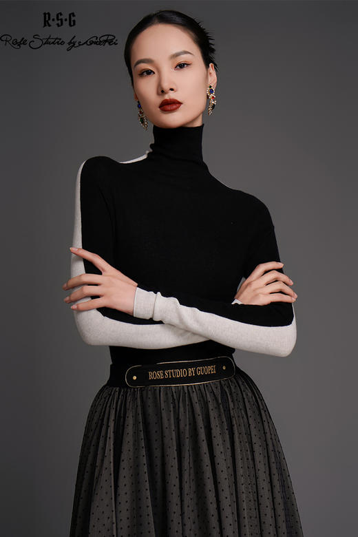 RSG2023郭培成衣品牌早秋修身打底双面针织毛衣 商品图5