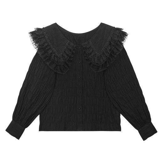 RSG郭培成衣品牌蕾丝领口钉珠装饰设计感纯棉衬衣女装 商品图4