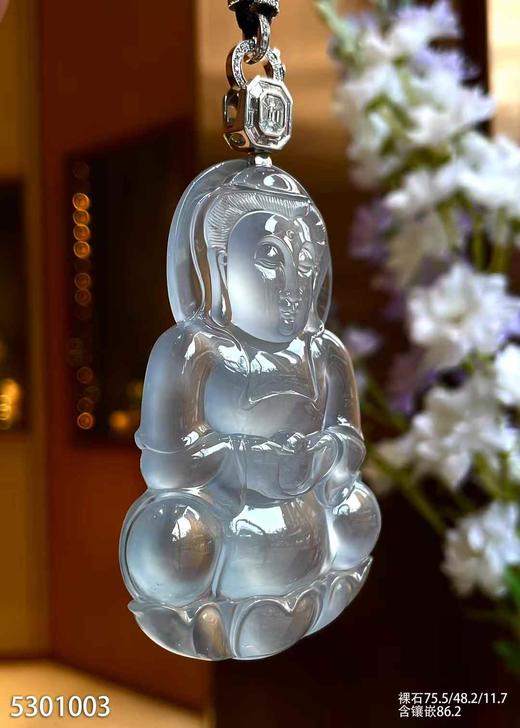 玻璃种观音吊坠【5301003】具体价格微信咨询 商品图2