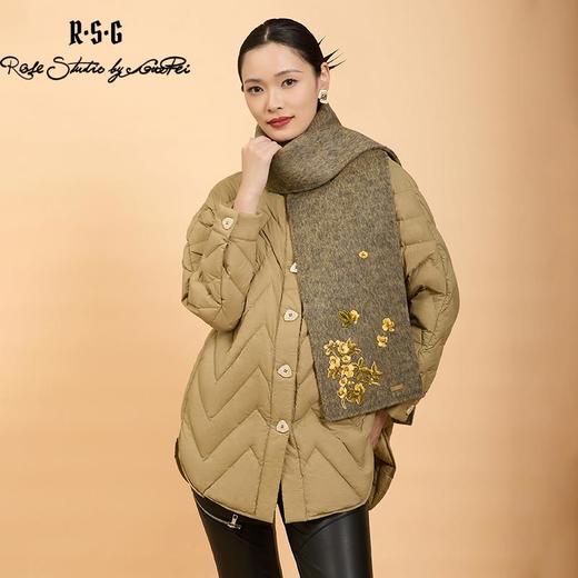 郭培成衣品牌精品系列围巾刺绣新中式休闲羽绒服 商品图0