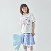 棵初25年夏季新款女童蝴蝶结印花短袖T恤亲子款清新百搭白色上衣 商品缩略图0
