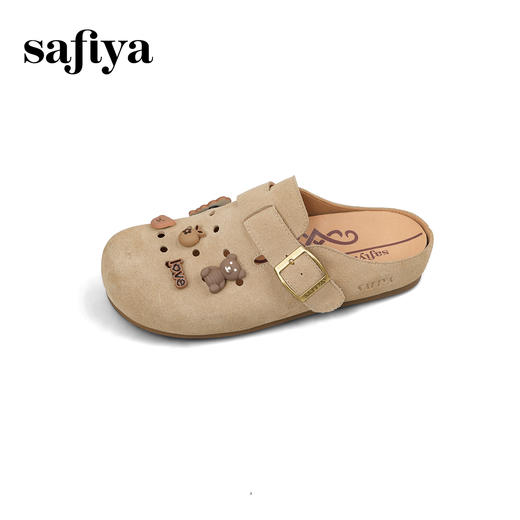 预售10天|Safiya/索菲娅小众设计感可爱卡通小熊外穿包头勃肯拖鞋SFD1110409 商品图5