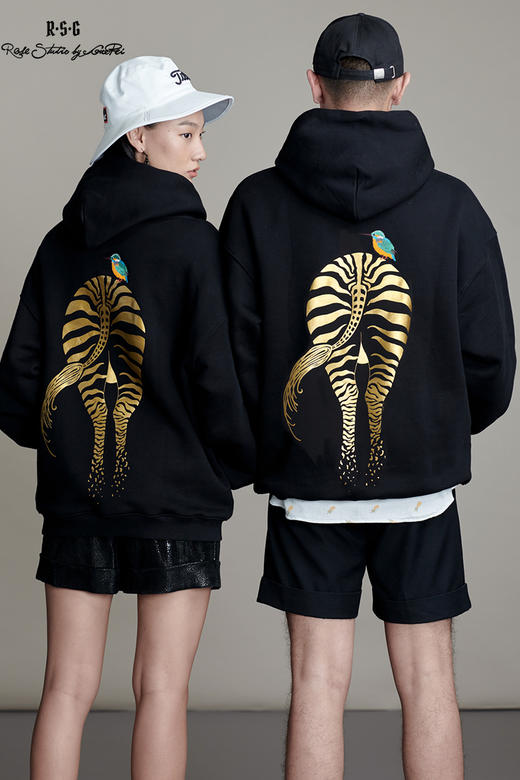 RSG郭培成衣品牌原创设计纯棉斑马翠鸟刺绣卫衣国潮上衣女装 商品图5