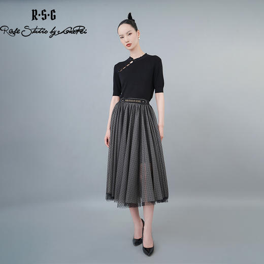 RSG2023新中式斜襟盘扣显瘦针织T恤 商品图1