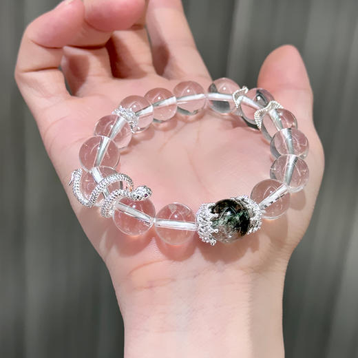 【美人精选】乘风2025✖️ISME【蛇来运转 诸事顺利】盘蛇转运珠小众设计好运白水晶手串男女同款 商品图4