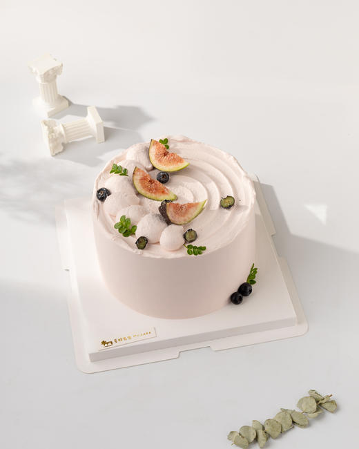 温柔粉色简约生日蛋糕( 百分百进口动物奶油） 商品图0