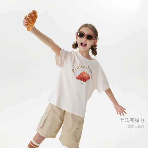 【凉感】马克珍妮女童趣味面包短袖T恤 儿童上衣夏装新款550685 商品图2