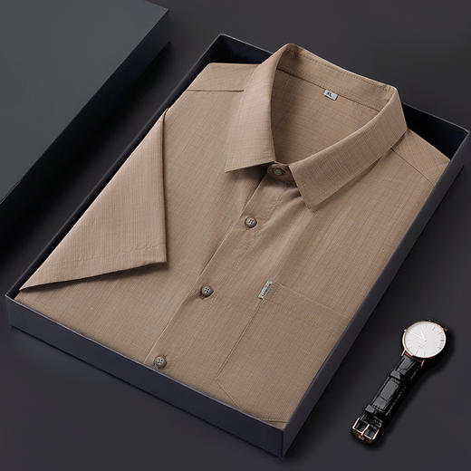 【DB】大依优型大码夏装多色短袖衬衫新款宽松免烫透气大码透气上衣半袖男士衬衣 商品图5