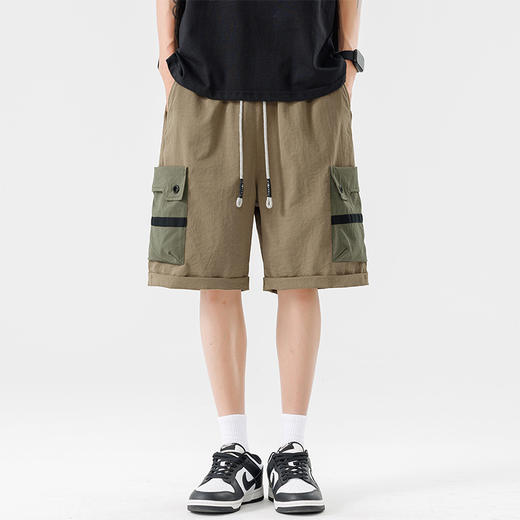 【DSL】大依优型大码短裤五分裤大号工装裤子弹力透气加肥加大夏季松紧腰宽松运动沙滩裤 商品图1