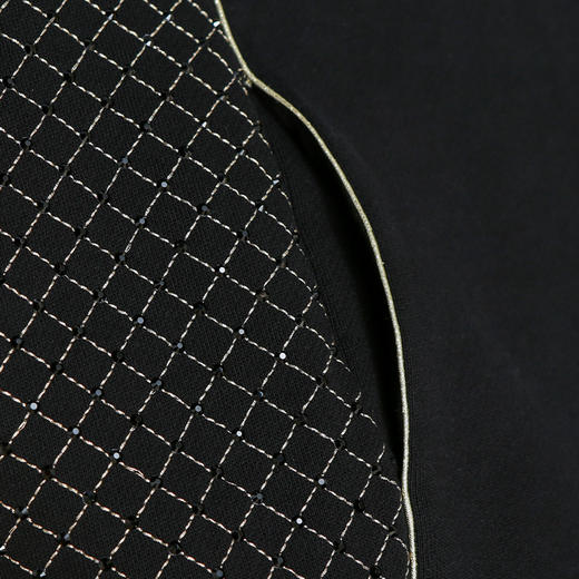 RSG郭培成衣品牌高光十刻金标点钻黑色翻领套头长袖卫衣女装 商品图4