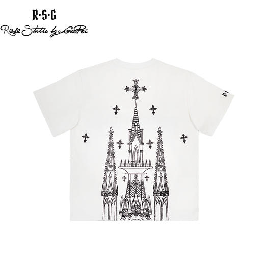 RSG郭培成衣品牌原创水钻镶饰oversize建筑设计夏季新款T恤 商品图0