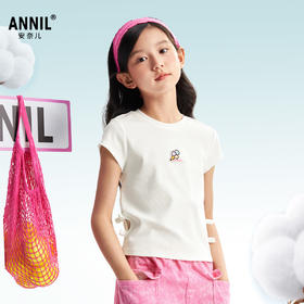 【修身弹力装】女童圆领短袖针织衫夏季新款安奈儿童装EG521120