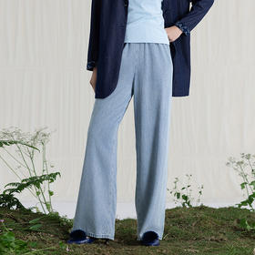 【林栖设计小店】牛仔棉混纺裤子宽松直筒百搭显瘦2025夏季新品阔腿裤女1952107