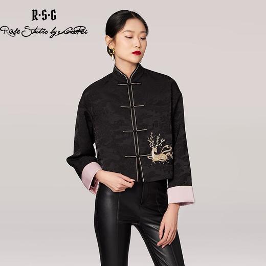 郭培成衣品牌精品系列复古金鹿图案盘扣上衣 商品图0
