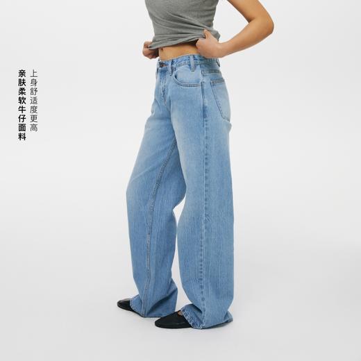 oneup冰蓝宽松直筒牛仔裤 商品图2