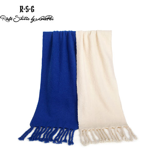 RSG郭培成衣品牌粗麻花流苏纯色百搭长绒围巾 商品图0