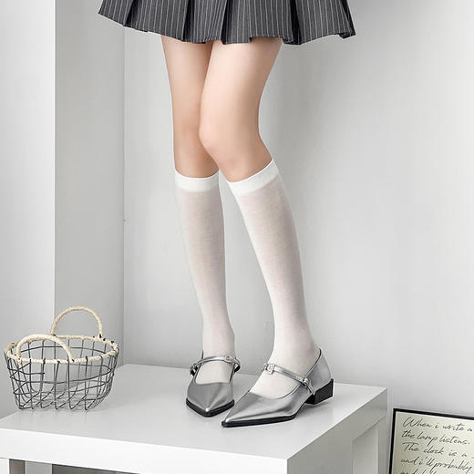 【1双装】女士凉感蛋白平板小腿袜夏季时尚袜薄袜【6双6折  2512209】 商品图0