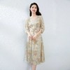 【高货kbnq】全新升级【铂金会员441/天猫599/差价158】(14450) 洛诗琳端庄法式设计感气质收腰印花洋气桑蚕丝连衣裙 商品缩略图1