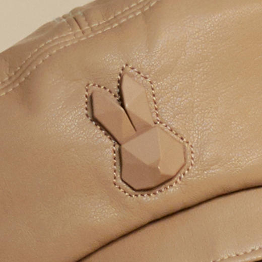 RSG郭培成衣品牌春秋季纯色简约装饰英伦皮质贝雷帽子黑色 商品图2