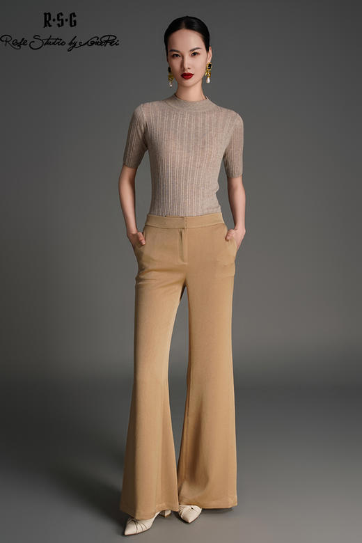 RSG2023郭培成衣品牌原创设计金丝缎垂坠阔腿裤 商品图5