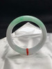 612594，53.6圈口，飘绿正圈平安镯，窄条秀气条形，白底飘一截绿 商品缩略图0